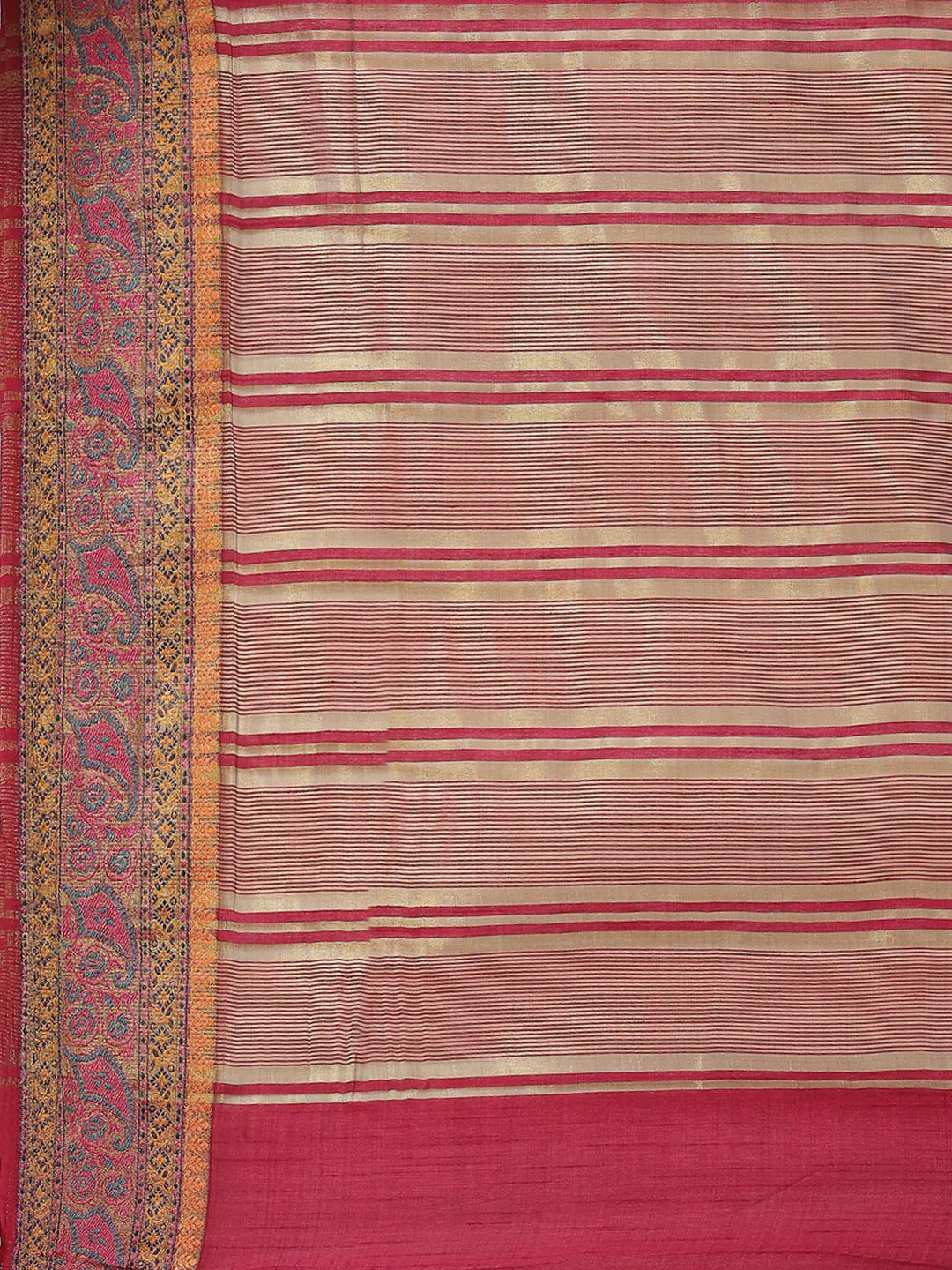 Plain Zari Border Handloom Woven Saree