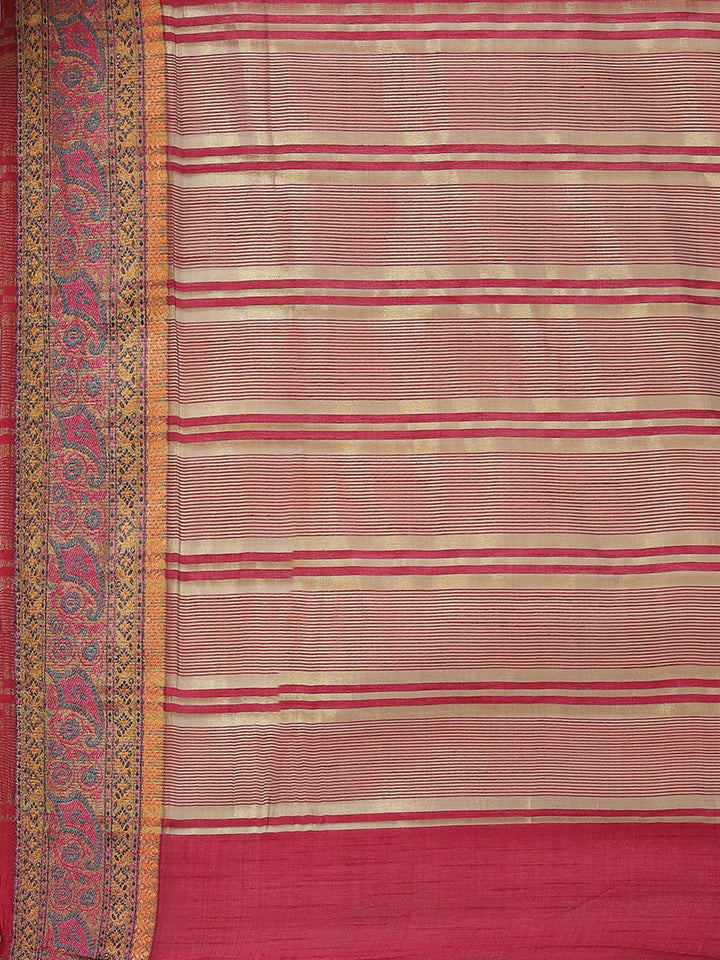 Plain Zari Border Handloom Woven Saree