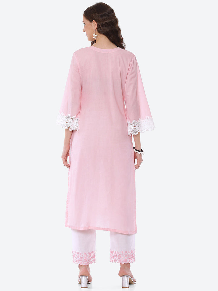 Thread Embroidered Cotton Kurta