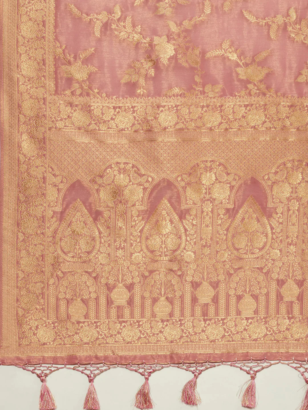 Floral Zari Jaal Banarasi Woven Saree