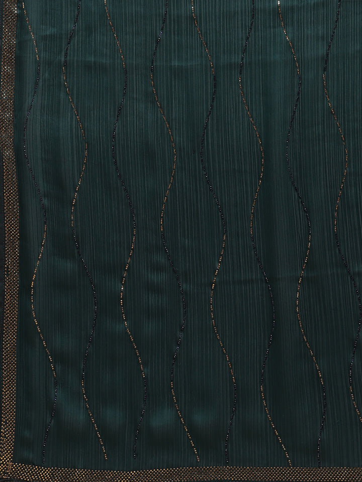 Stone Work Chiffon Embroidered Saree