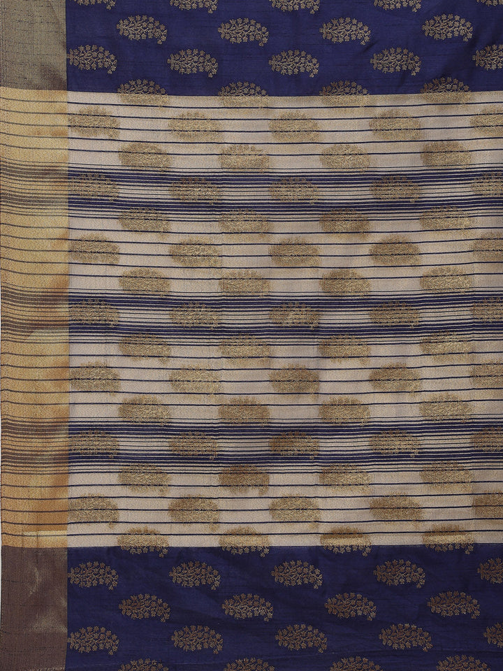 Zari Border Booti Art Handloom Woven Saree