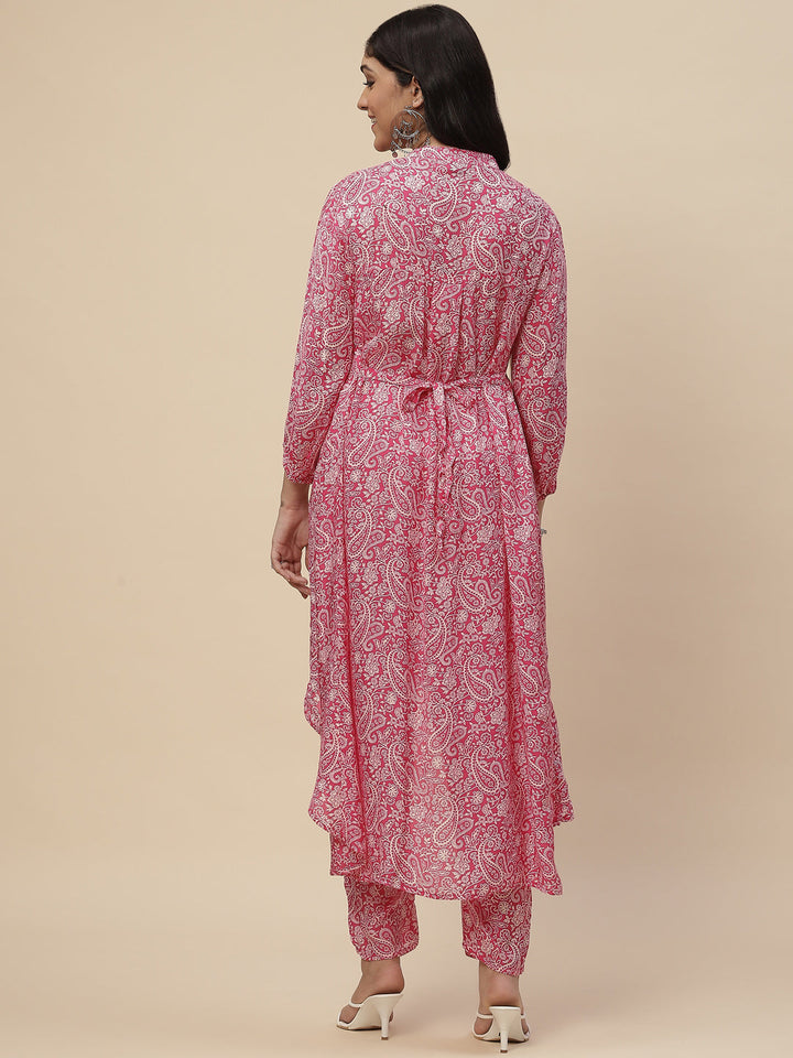 Printed Muslin Kurta With Printed Pants