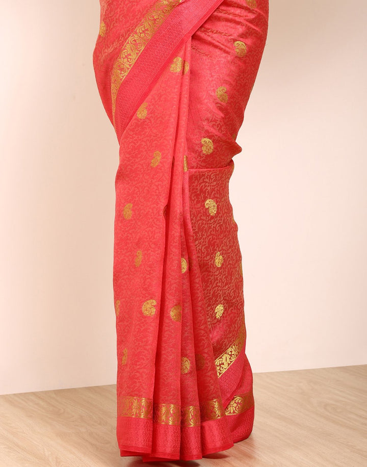 MBZ Meena Bazaar-Green Art Handloom Saree