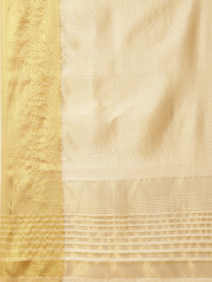 Plain Zari Border Art Handloom Woven Saree