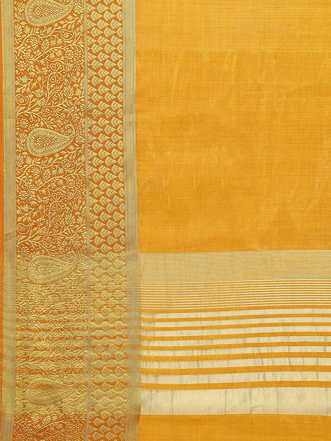 Plain Zari Border Art Handloom Woven Saree