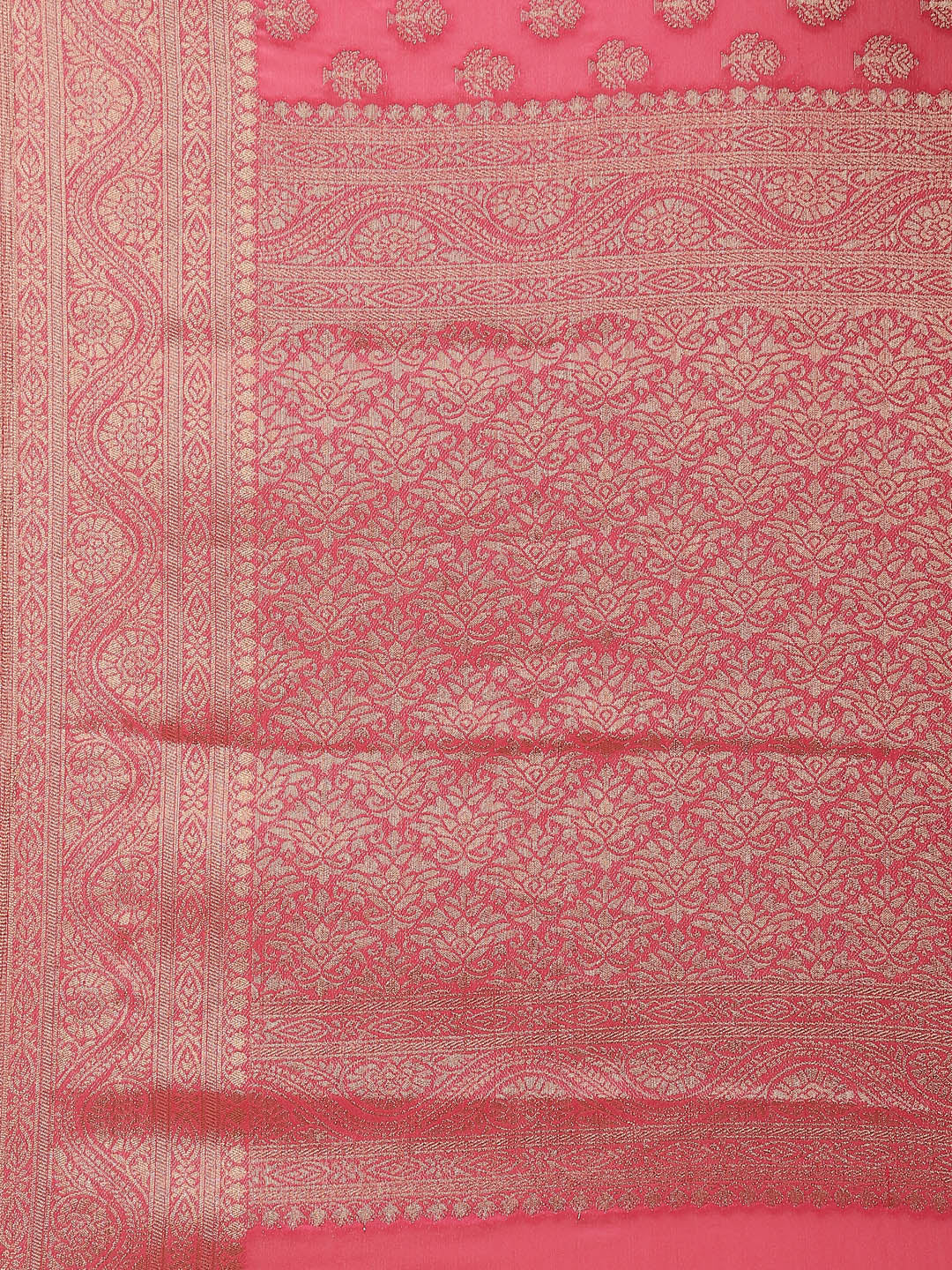 Zari Booti Crepe Plain Saree