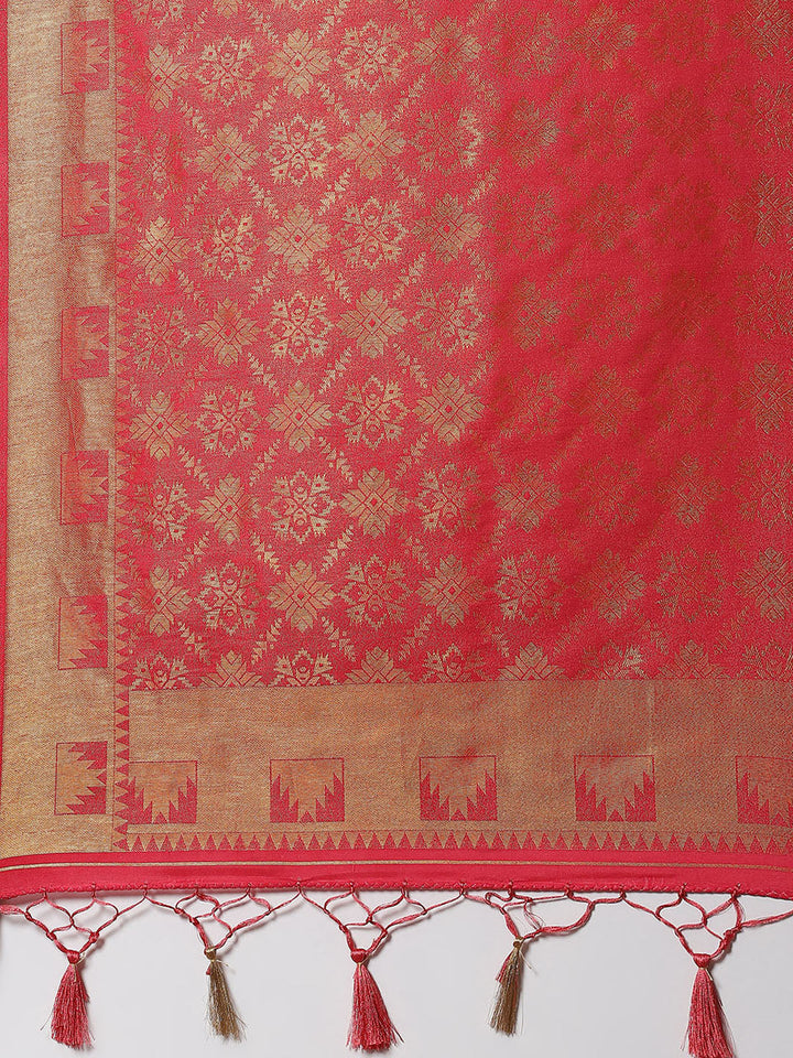 rocade Zari Jaal Art Handloom Woven Saree