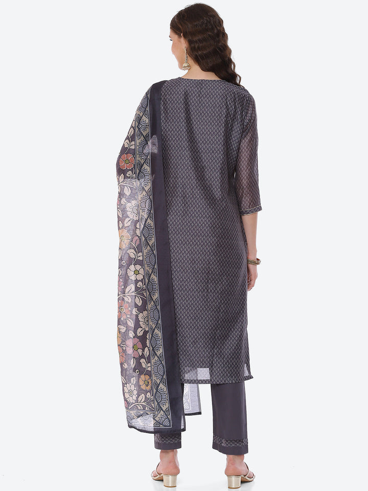 Gota Work Chanderi Kurta With Pant &amp; Dupatta