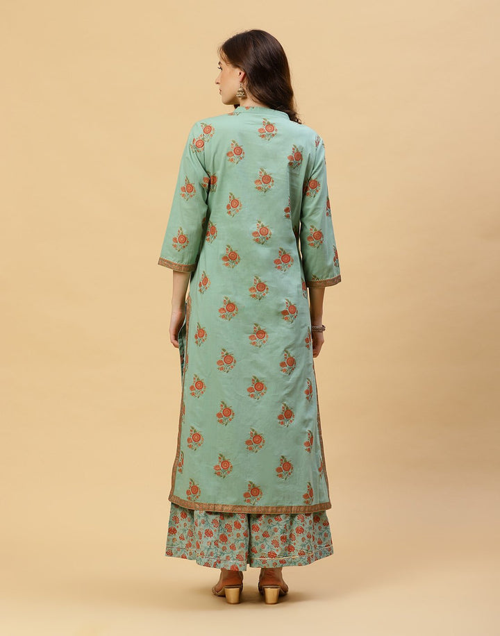 Printed Cotton Kurti With Plazzo
