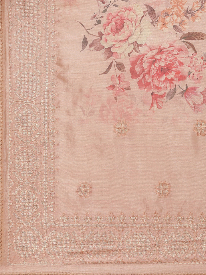 Digital Floral Printed Handloom Saree