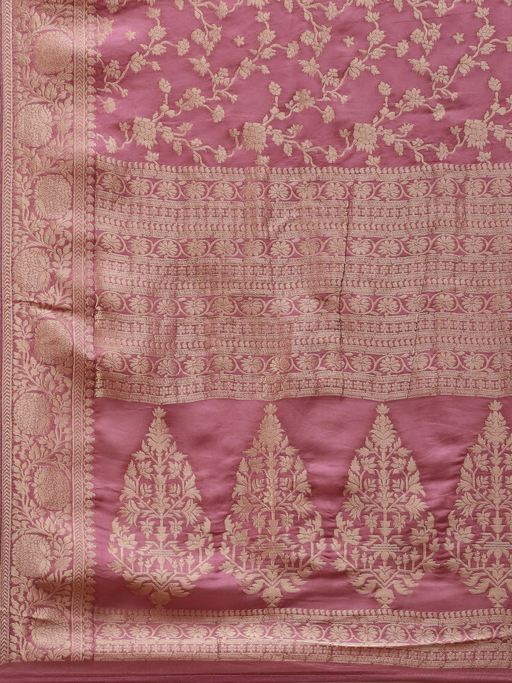 Zari Jaal Satin Woven Saree