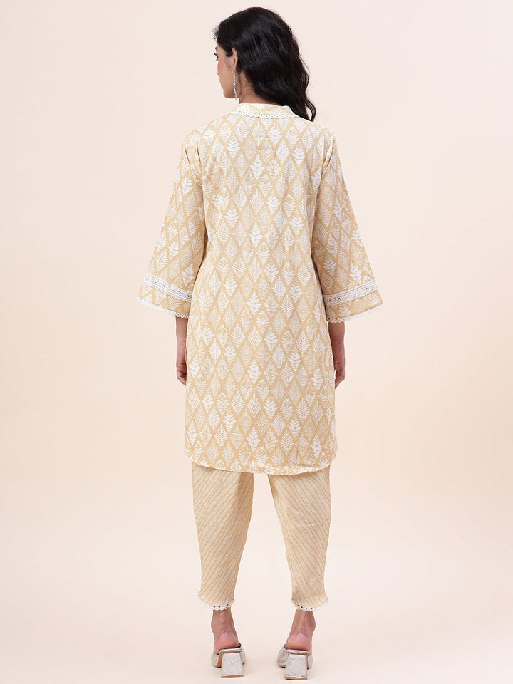 Printed Cotton Kurti With Dhoti Pants