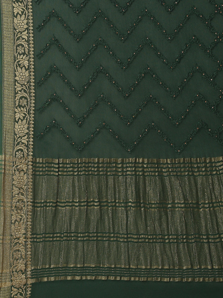Embroidered Crepe Saree