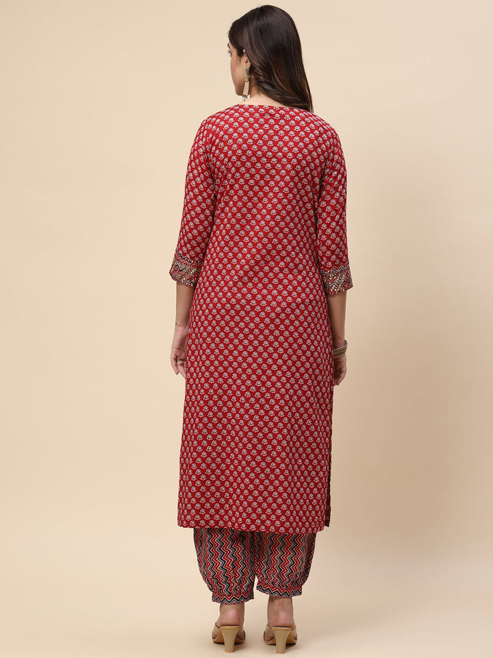 Printed Cotton Kurta With Pants