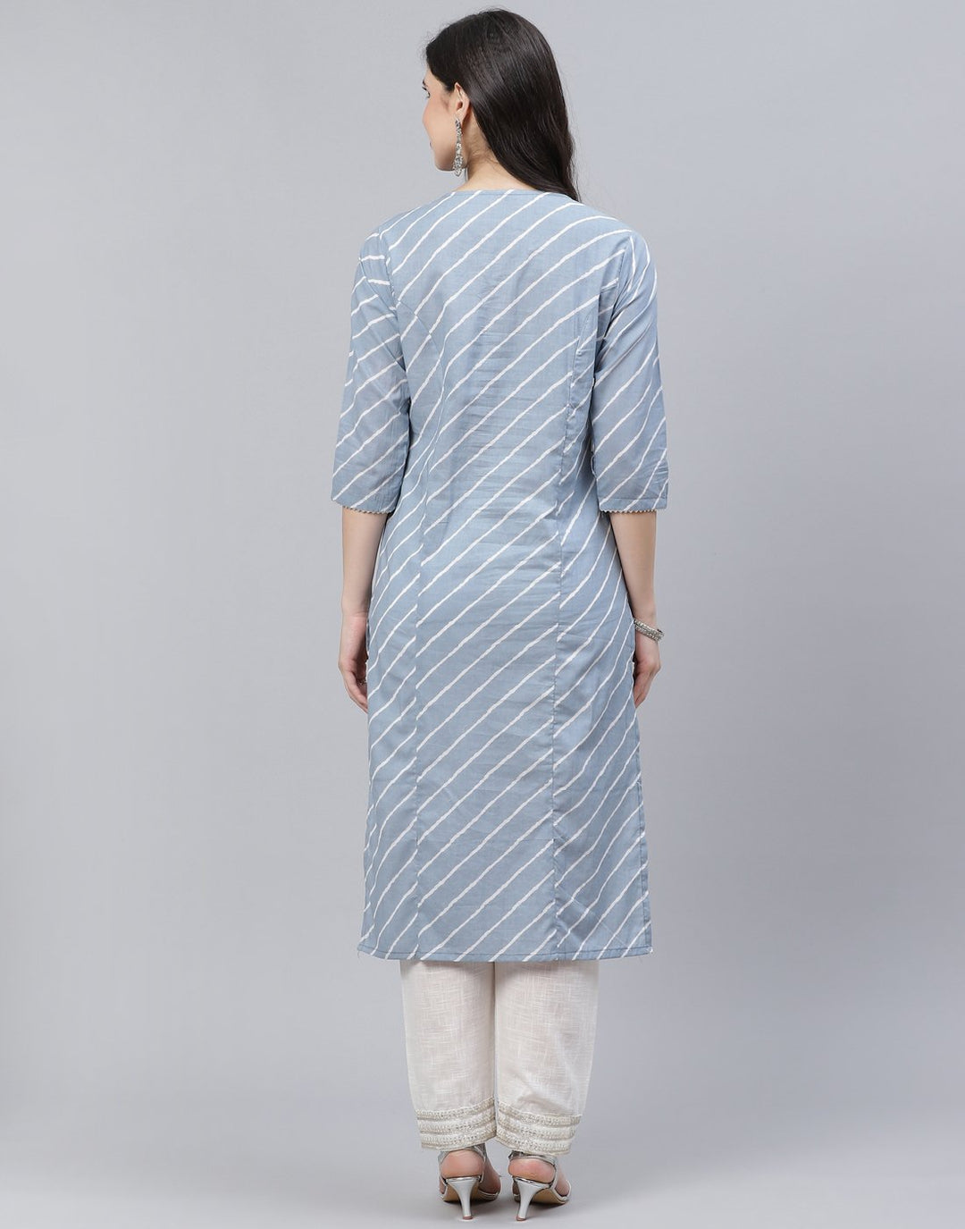 Embroidered Yoke Cotton Printed Kurti Pant Set