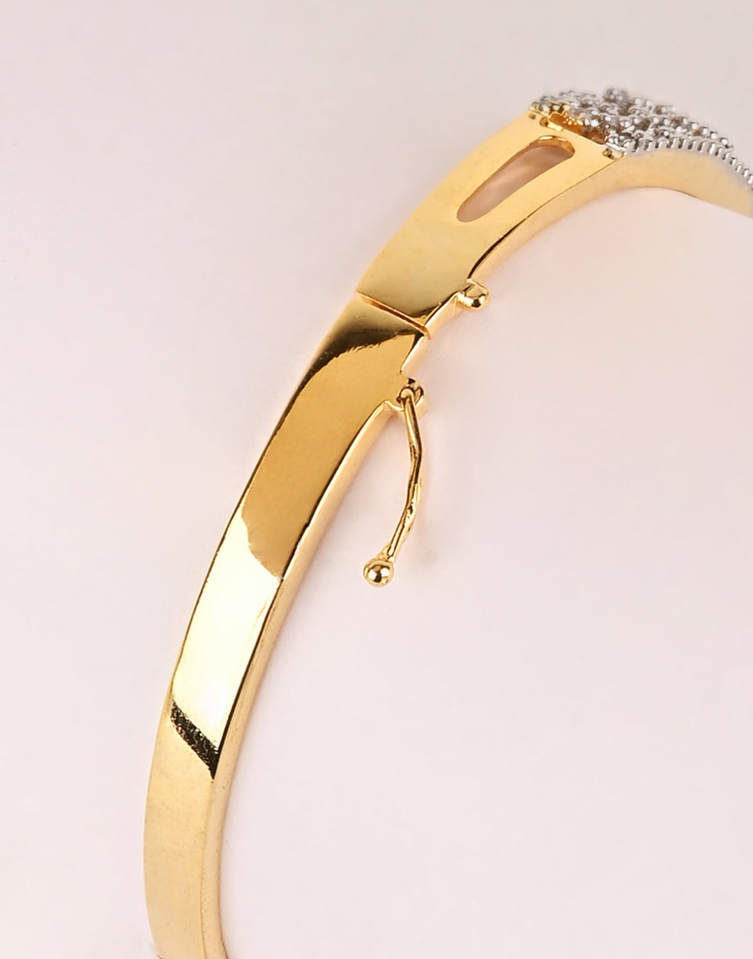 Gold Plated Bracelet Embellished With Diamond Stone
