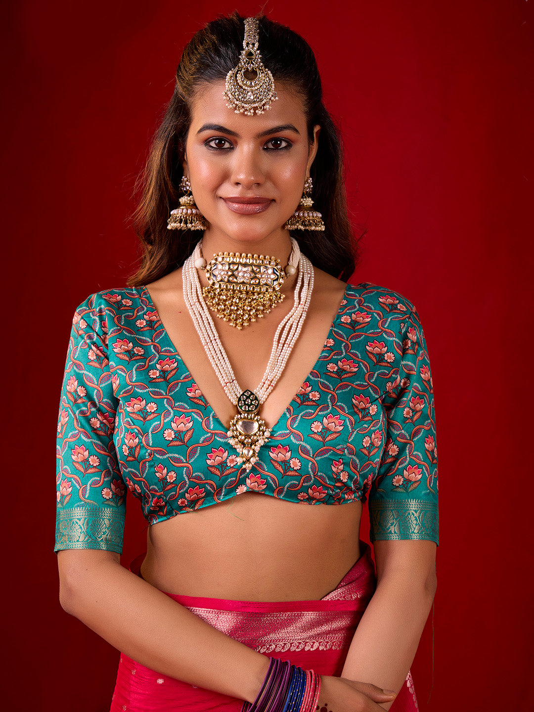 Plain Crepe Saree