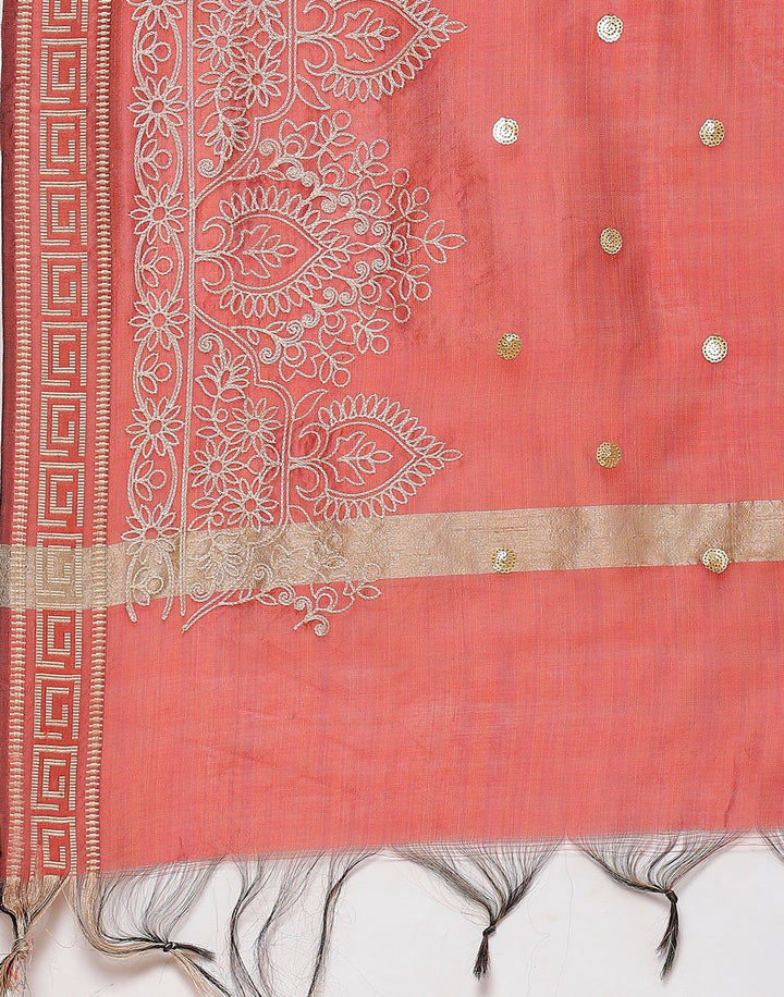 Chanderi Embroidered Suit Piece