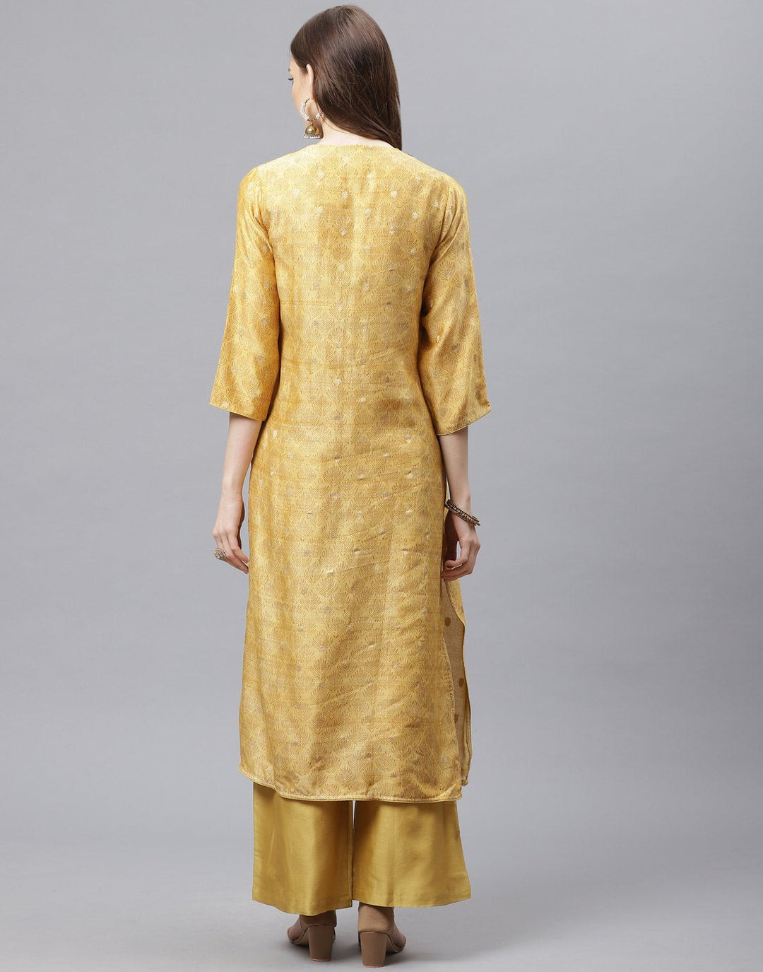 Straight Chanderi Kurta with Plazzo Pants