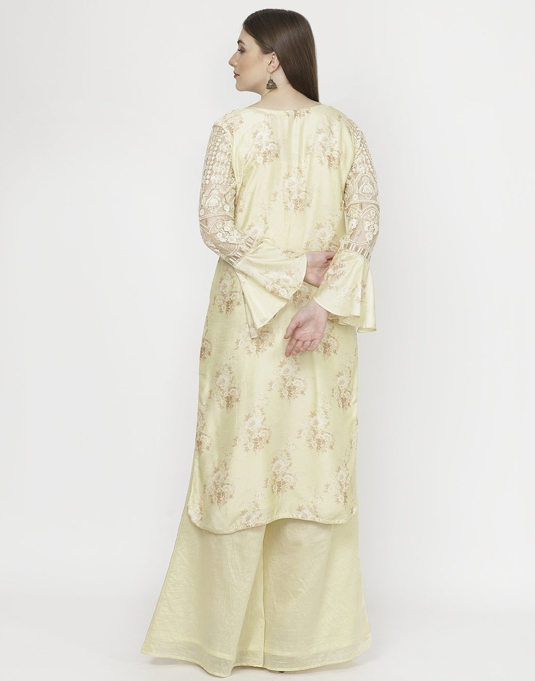 MBZ Meena Bazaar-Lemon Cotton Chanderi Salwar Kameez