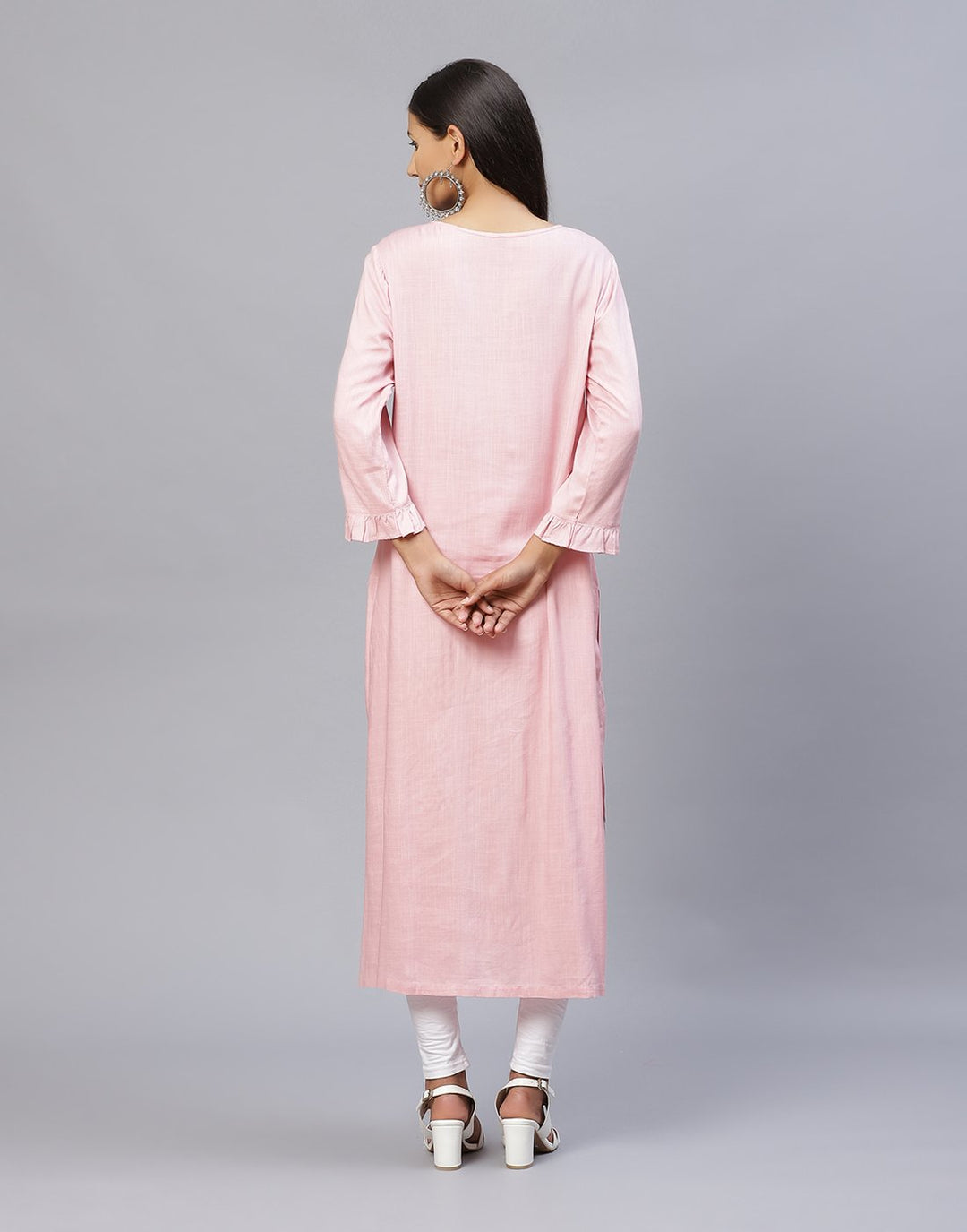Cotton Embroidered Plain Kurti