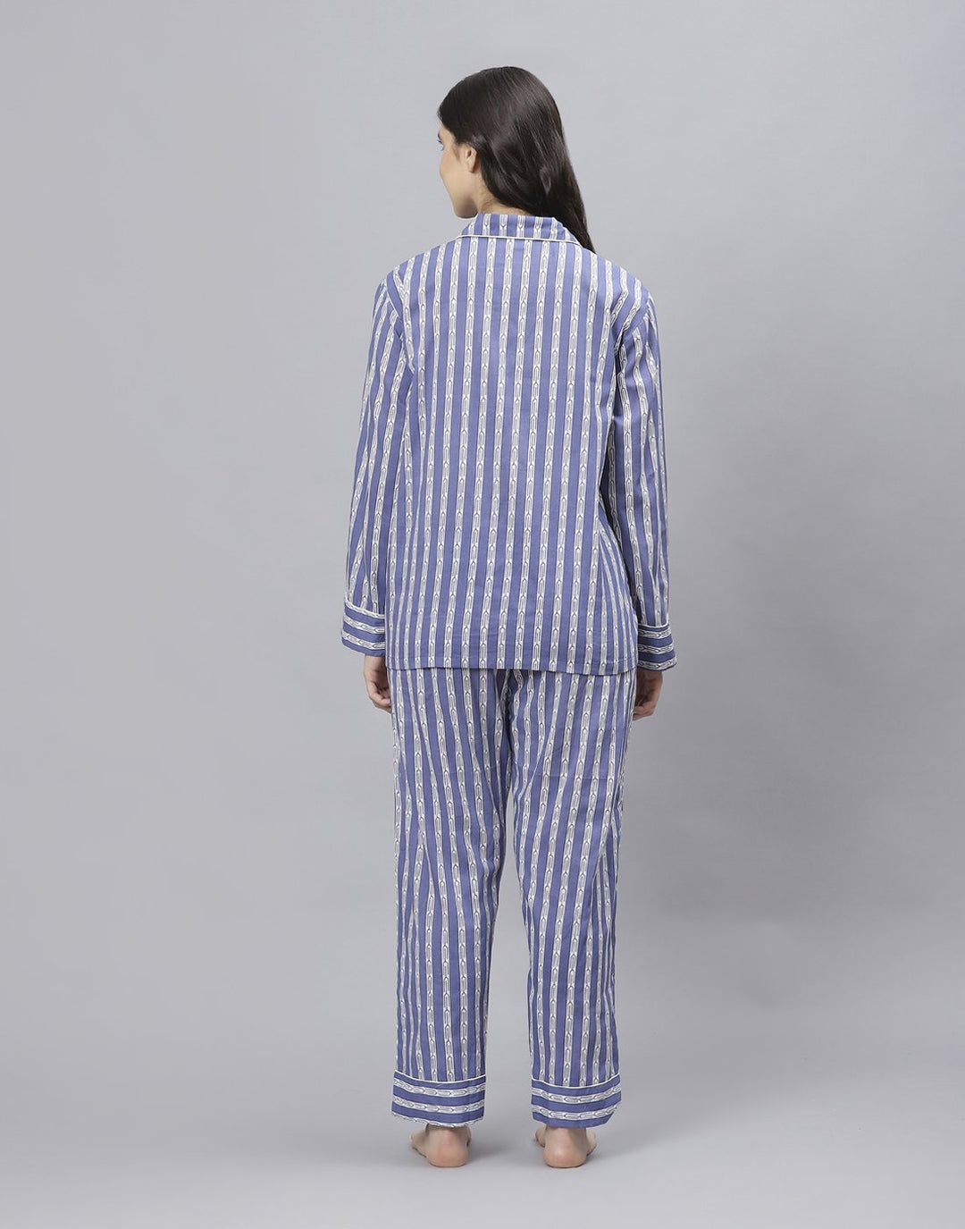 Blue Cotton Stripe Comfort Wear