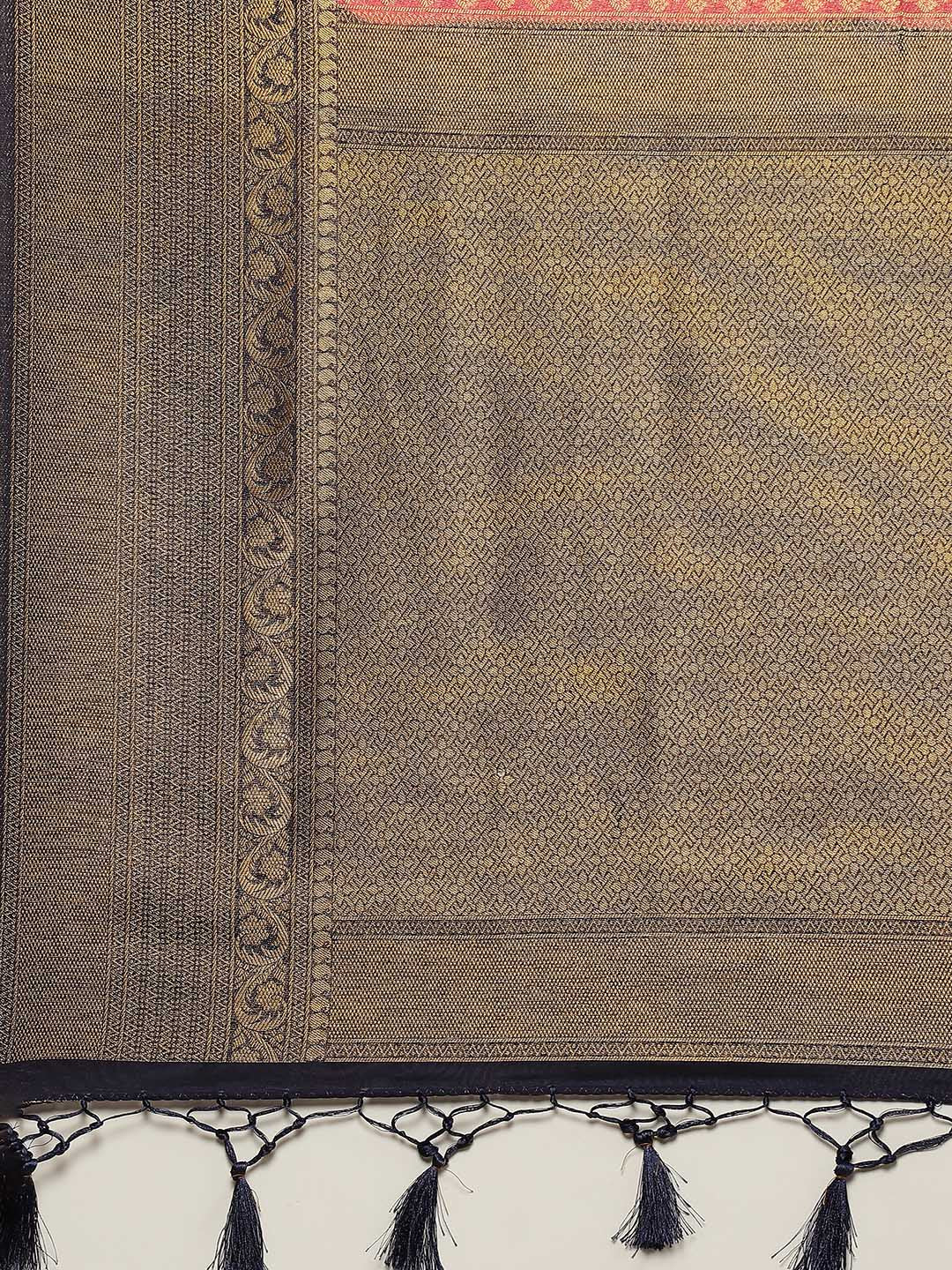 Brocade Zari Booti Art Handloom Woven Saree
