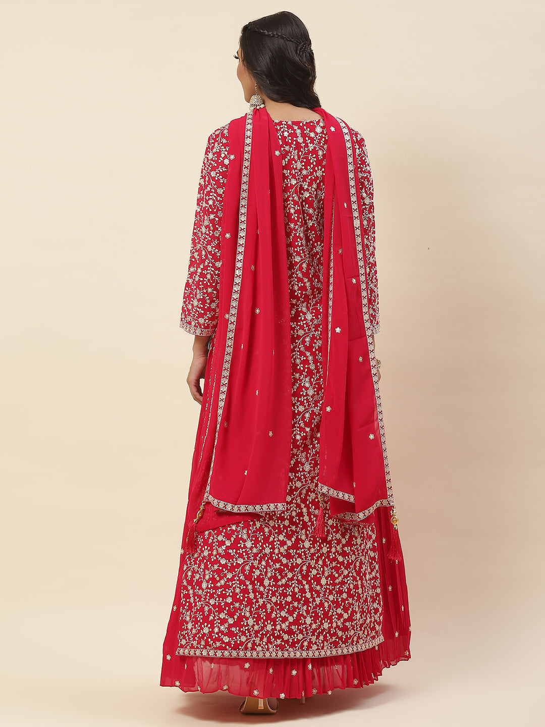 Georgette Kurta With Skirt &amp; Dupatta