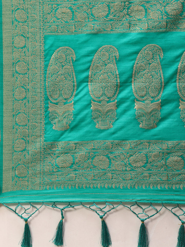 Floral Zari Jaal Handloom Woven Saree