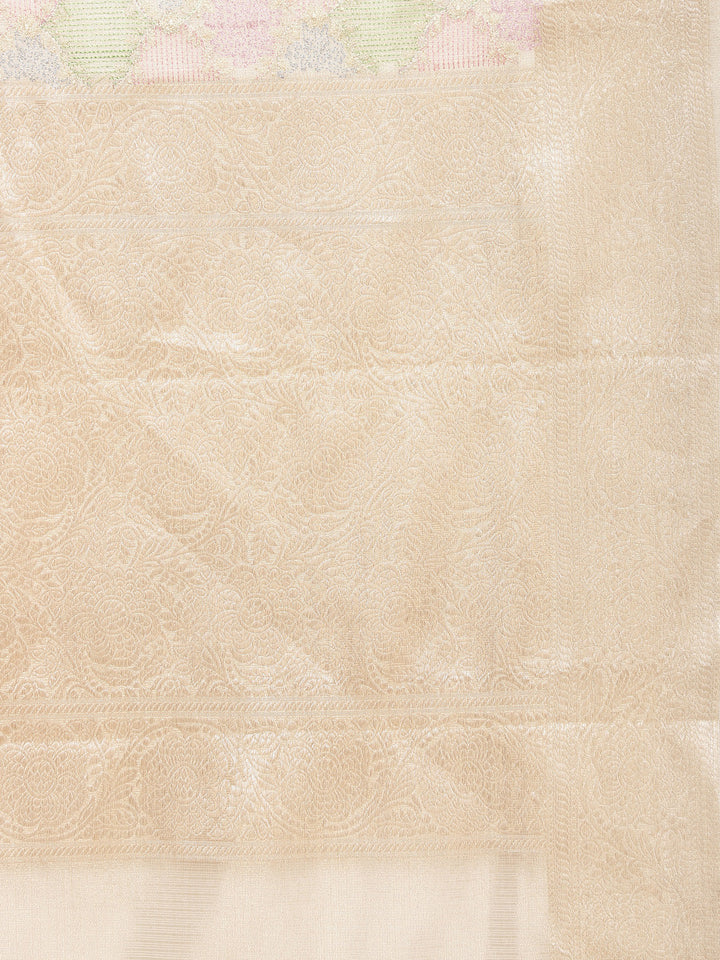 Resham Embroidery Tissue Saree