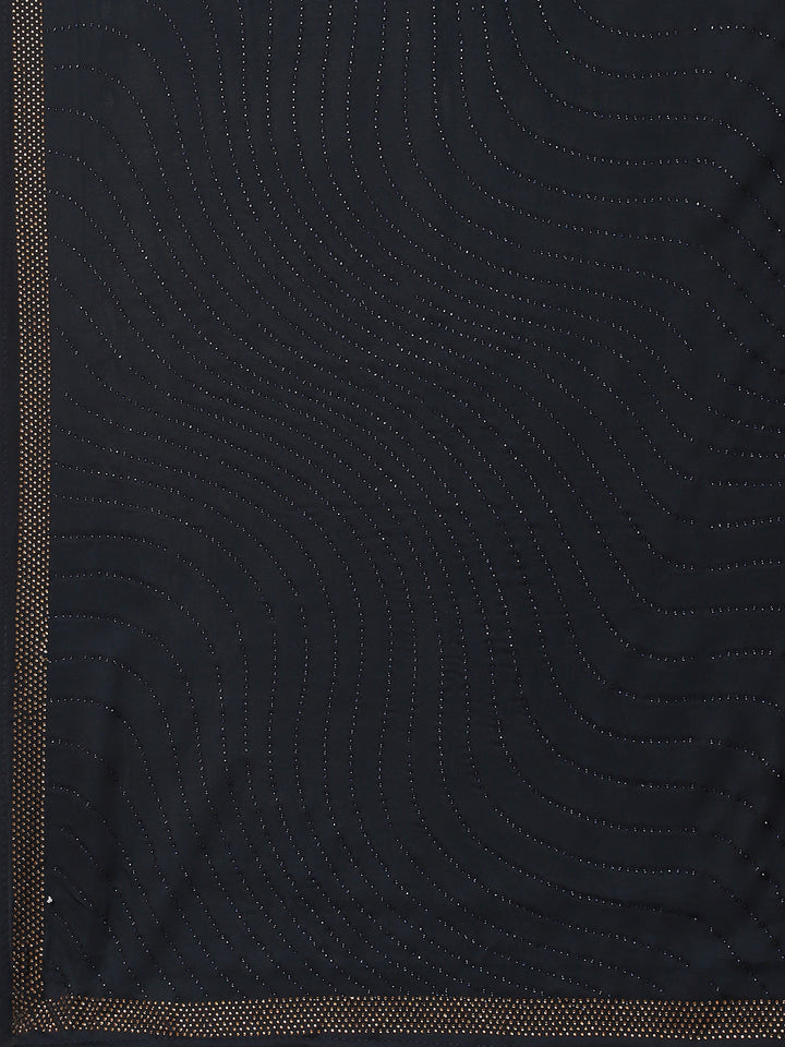 Stone Embroidered Satin Saree
