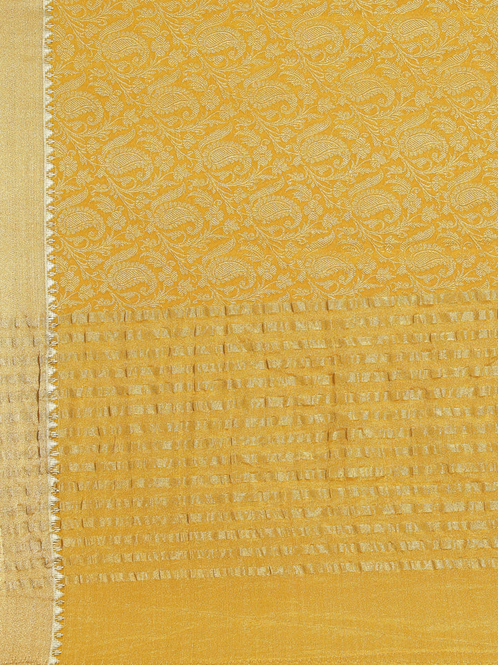 Brocade Zari Border Georgette Plain Saree