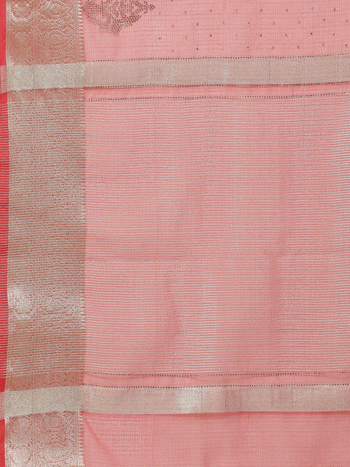 Stone Work Organza Plain Saree