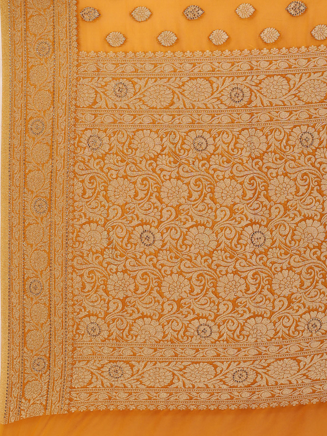 Zari Booti Georgette Plain Saree