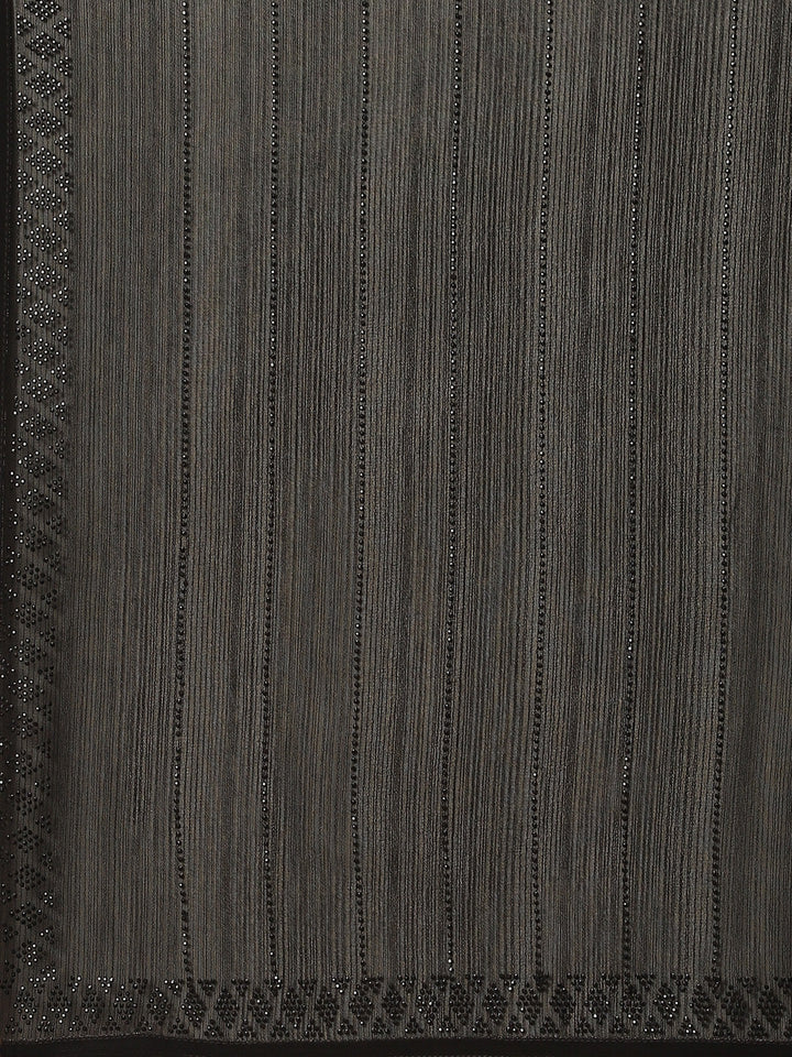 Stone Work Plain Georgette Saree