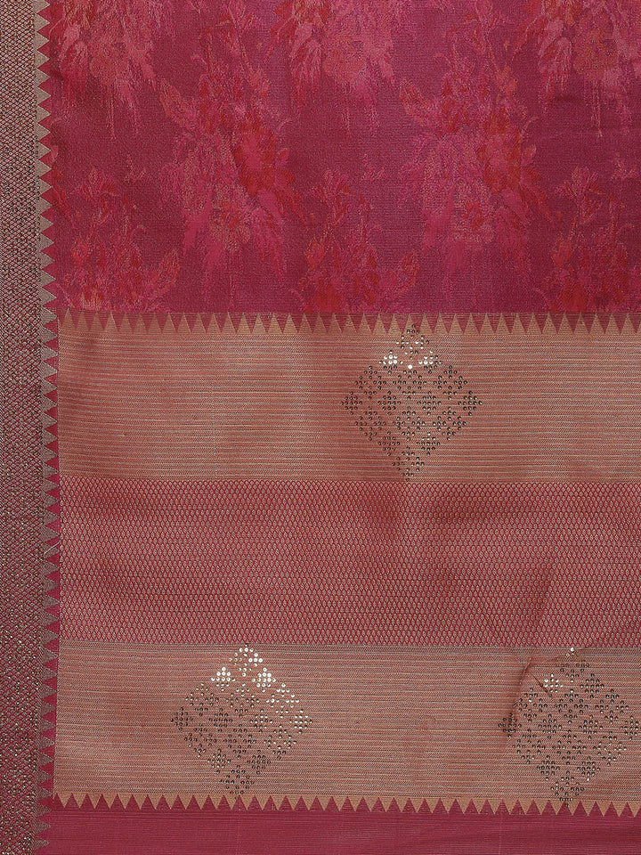 Sequin Embroidered Handloom Woven Saree