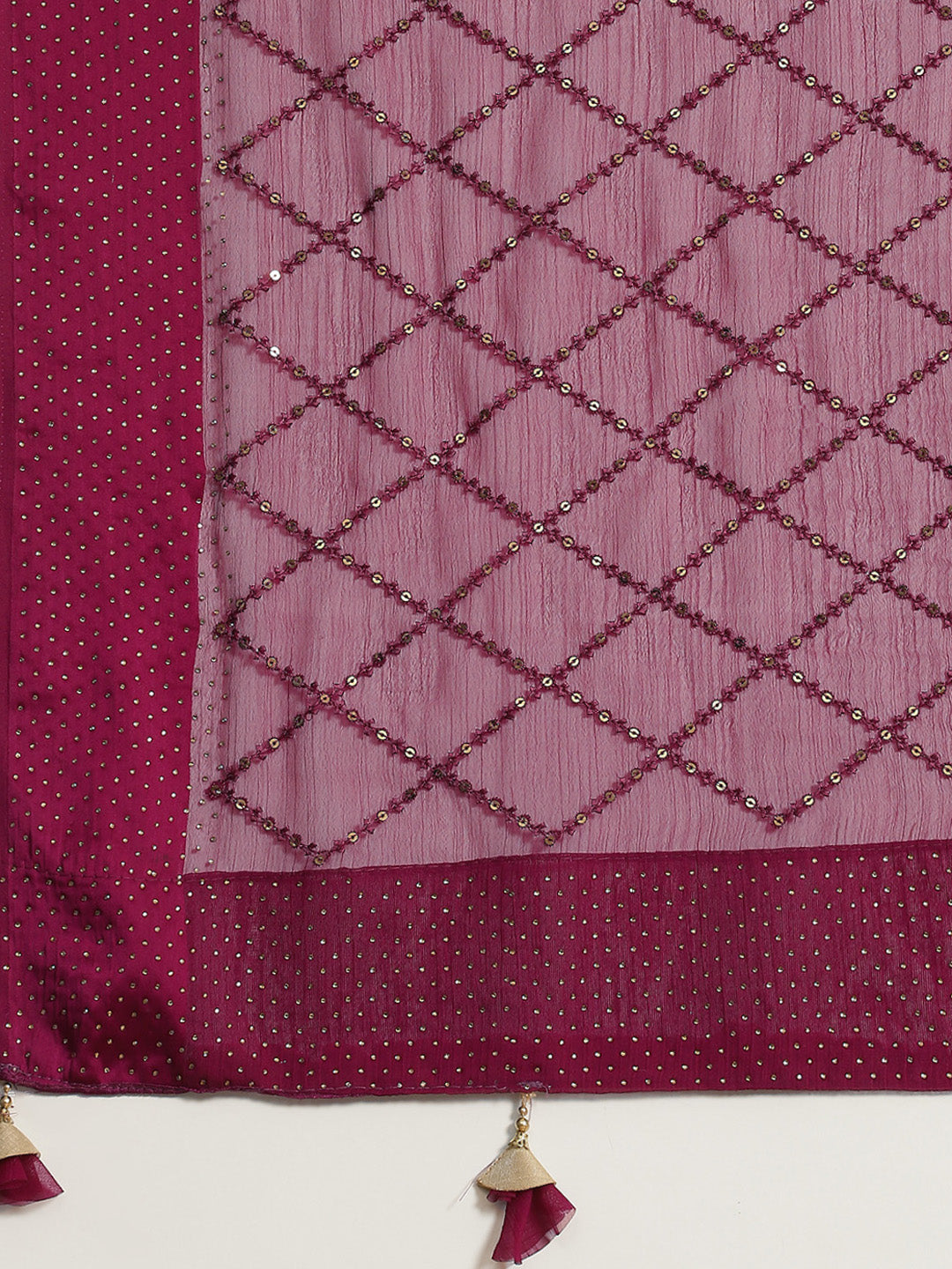 Sequence Art Handloom Chiffon Embroidered Saree