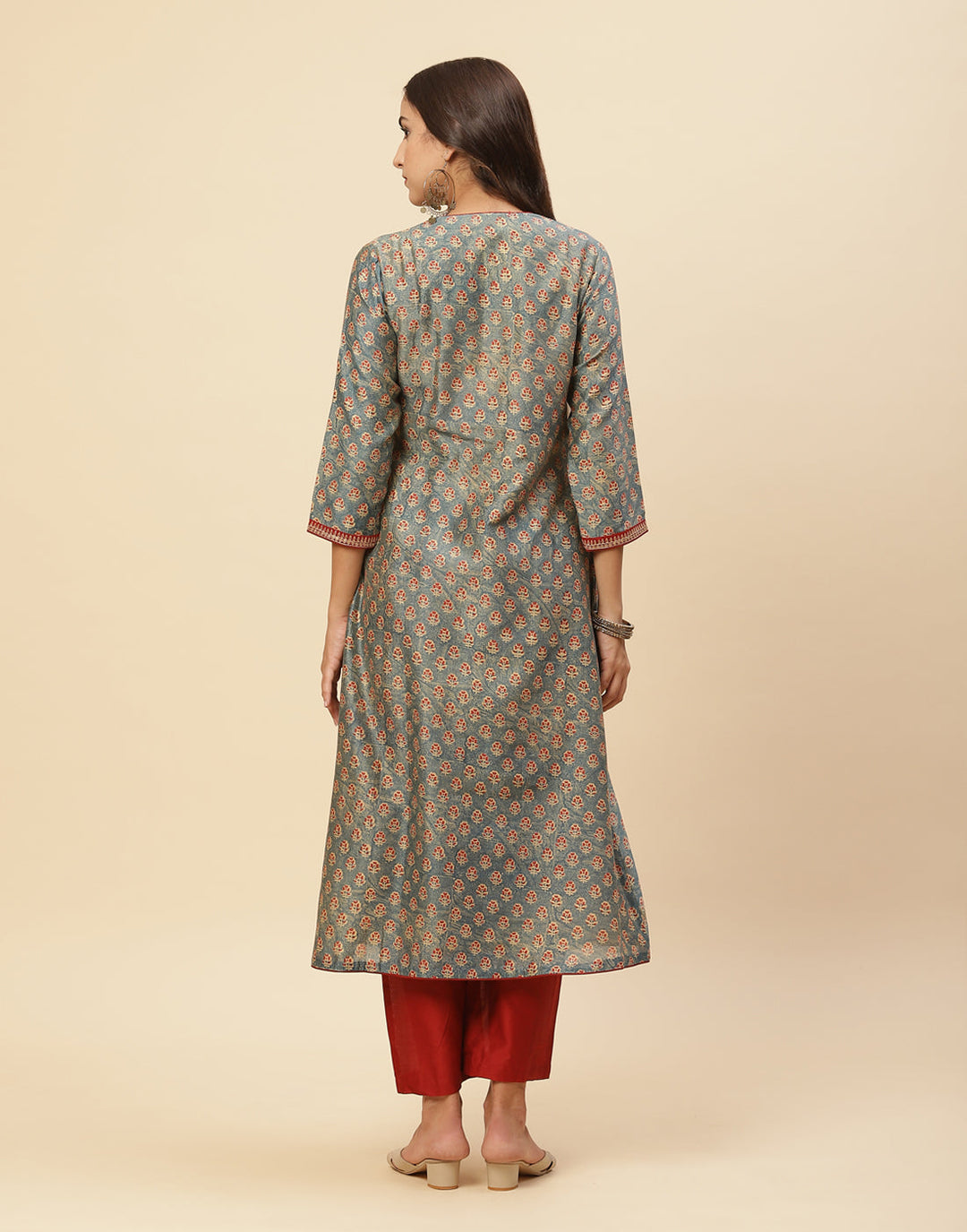 Printed Cotton Anarkali Kurti With Pant