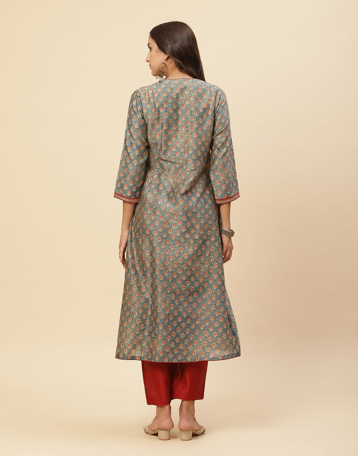 Printed Cotton Anarkali Kurti With Pant
