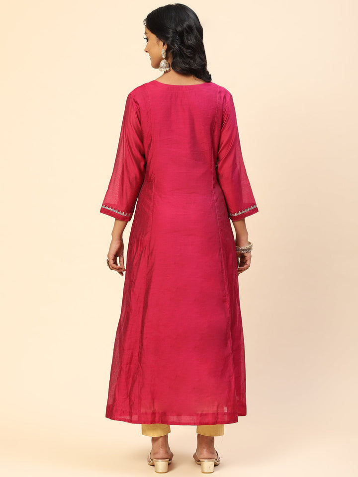 Plain Chanderi Kurta