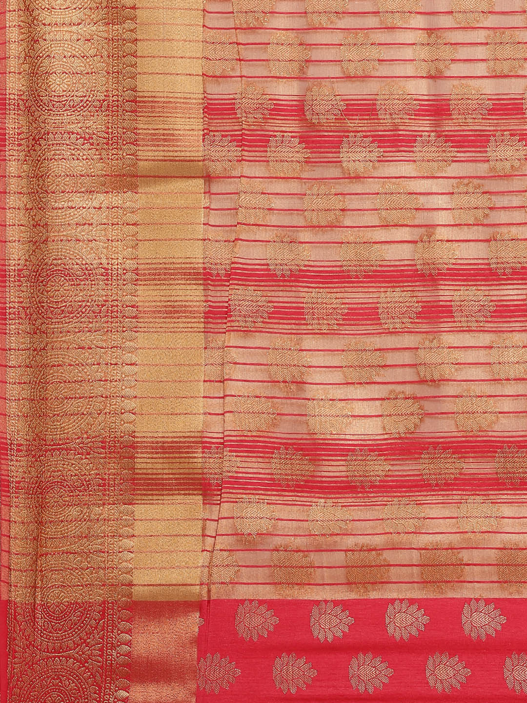 Zari Border Booti Handloom Woven Saree