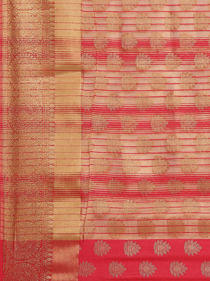 Zari Border Booti Handloom Woven Saree