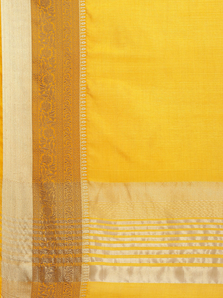 Plain Zari Border Handloom Woven Saree