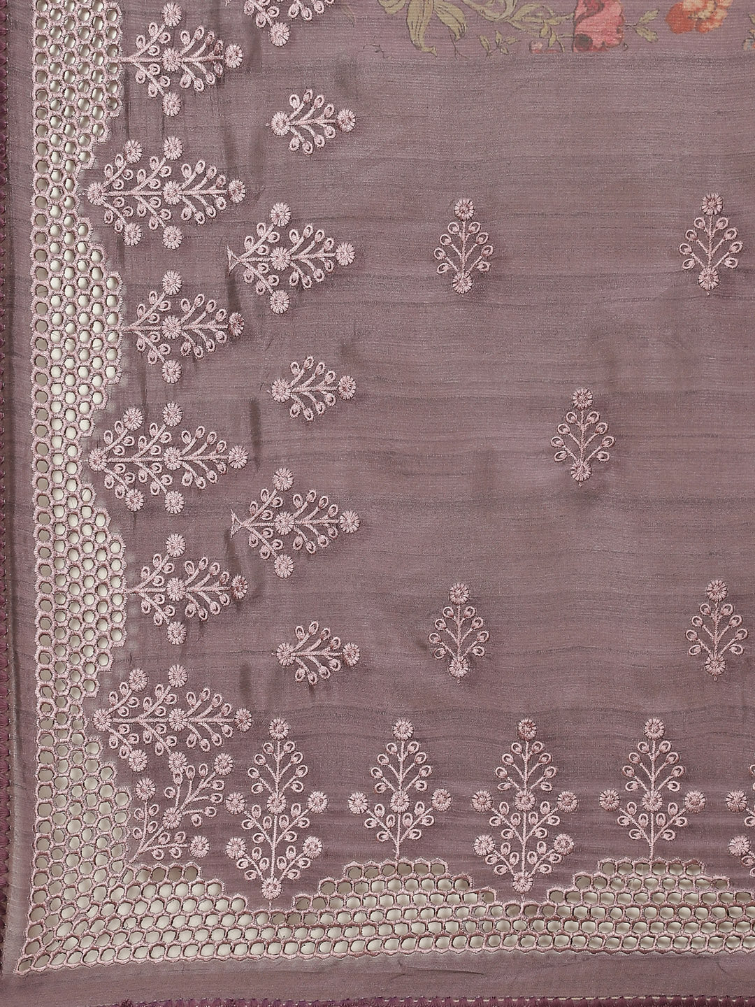 Floral Printed &amp; Embroidered Handloom Saree
