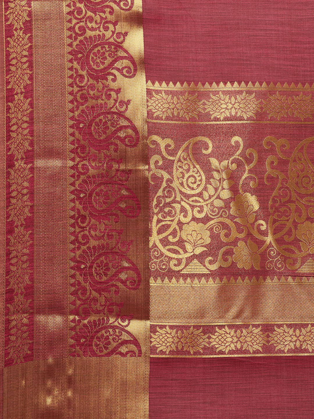 Plain Zari Border Handloom Woven Saree