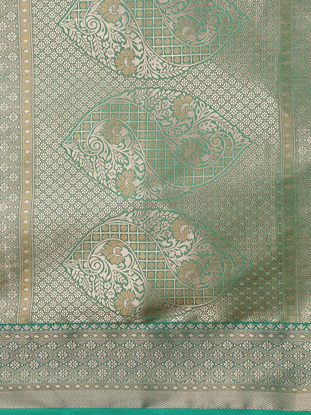 Zari Border Booti Linen Woven Saree