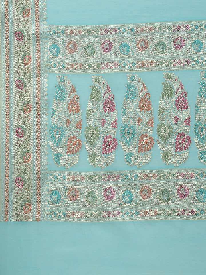 Plain Zari Border Cotton Woven Saree