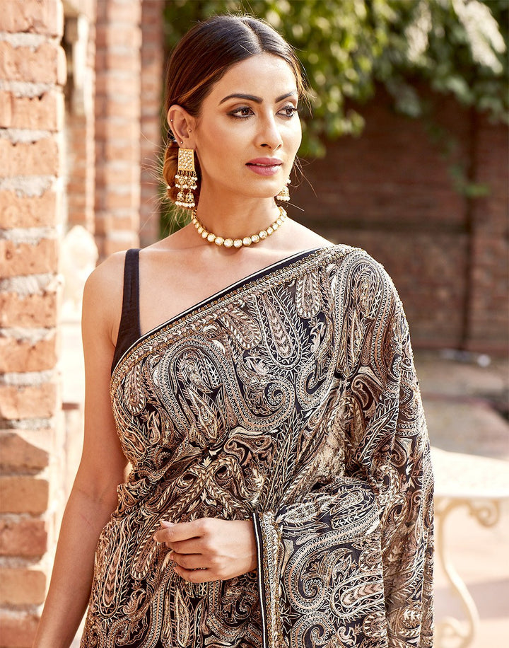 MBZ Meena Bazaar-Embroidery GGT Saree