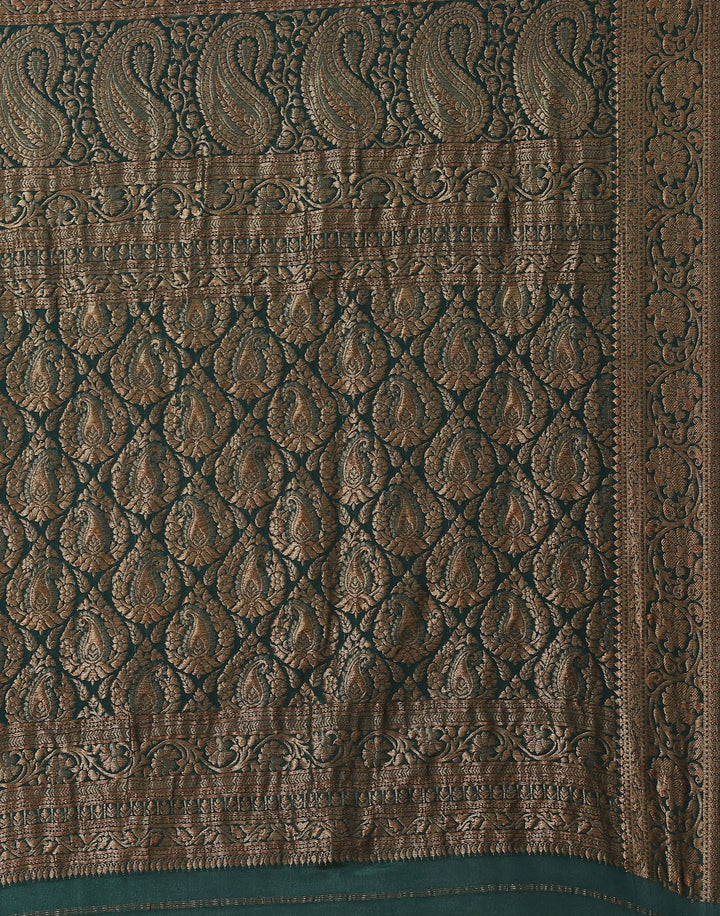 MBZ Meena Bazaar-Zari Border Booti Crepe Saree